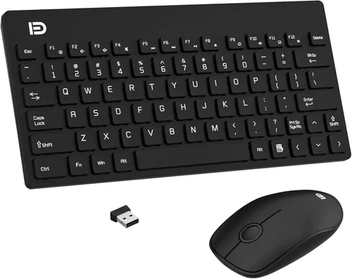 Mango Era - Combo de teclado y mouse inalámbricos compactos, mini teclado y mouse de viaje pequeños para laptop, juego de teclado inalámbrico USB