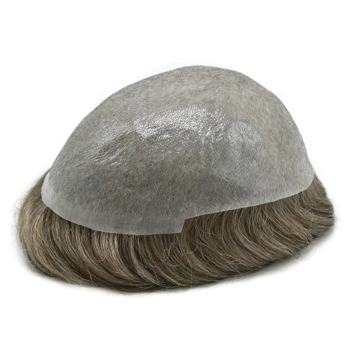 Miniatura 93 de 0.002 in ultra fina piel tupé Remy cabello humano piezas para hombres V-Looped sistema de pelo para hombre tupé pelo tupé para hombres protesis