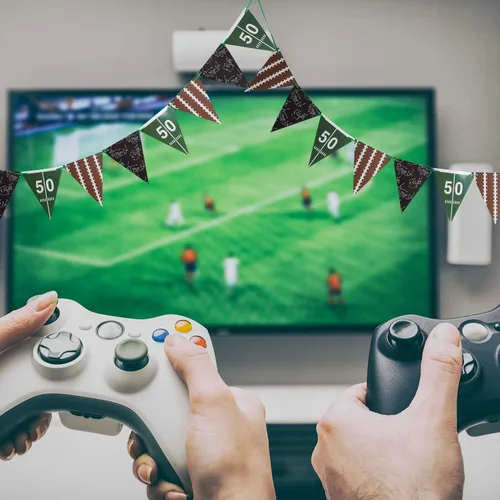Miniatura 6 de 2 Piezas Banderín Bandera de Fútbol Americano Banderas de Cordel con Tema de Fútbol Americano Banderines para Decoraciones de Fiestas Deportivas