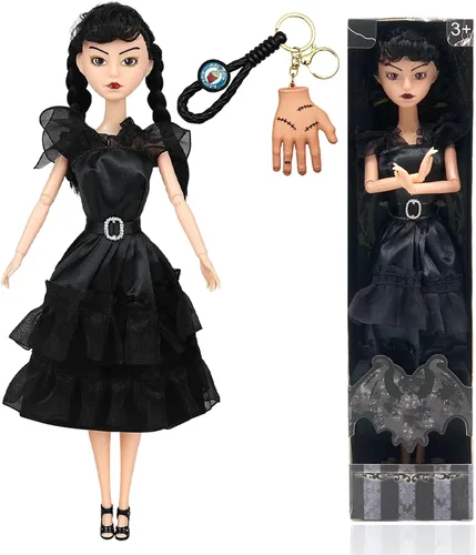 Miniatura 10 de Dumwick Muñeca Adams de 11.5" con Caja de Regalo, Tacones Altos, Vestido Negro y Cabello, Regalo de Juguetes Perfecto para Navidad y Cumpleaños
