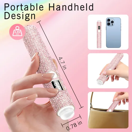 Miniatura 6 de Luz UV de mano para uñas de gel, lámpara de uñas UV con purpurina, mini lámpara de uñas de gel portátil inalámbrica para curado rápido, secador