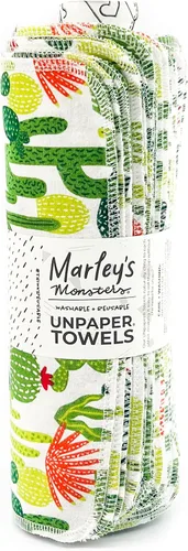 Miniatura 11 de Marley's Monsters Toallas sin papel - Rollo de 12 unidades, Toallas de papel reutilizables sin papel, de algodón, libres de árboles (Crepúsculo)