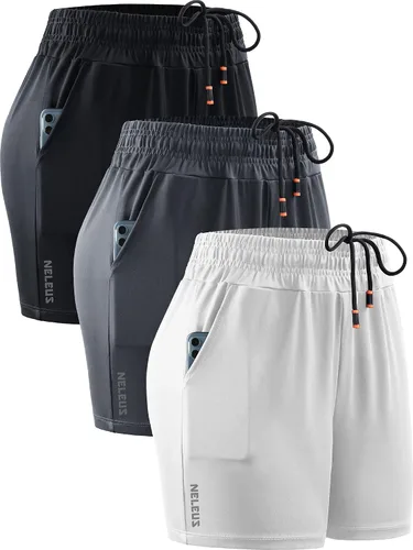 NELEUS Pantalones cortos de correr ligeros para mujer, pantalones cortos atléticos de entrenamiento para yoga con bolsillo
