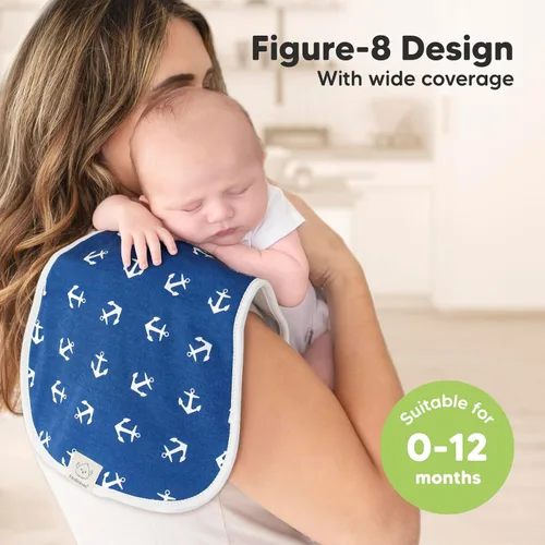 Miniatura 3 de Paños orgánicos para bebés, niños y niñas, paquete de 5, ultra absorbente, paño para eructar, ropa para recién nacidos, toalla para la leche, babero