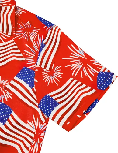 Miniatura 13 de Camisa hawaiana para hombre, con estampado floral, cómoda, con botones, casual, manga corta, ropa de playa para hombre