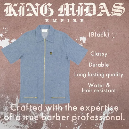 Miniatura 5 de King Midas Empire Boroughs Barber Jacket - Aspecto único de peluquería - Ajuste cómodo, Azul