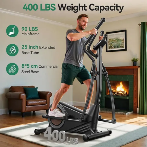 Miniatura 4 de Niceday Máquina elíptica de ejercicios, máquina elíptica para el hogar, entrenador elíptico magnético con zancada de 15.5 a 19 pulgadas, 16 niveles