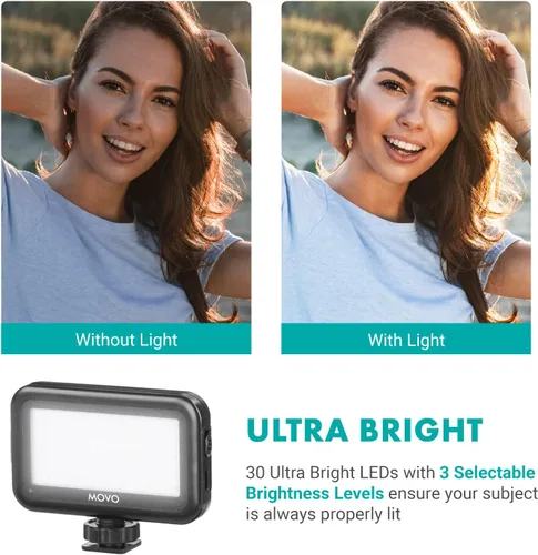 Miniatura 4 de Movo uVlogger - Kit de vlogging compatible con Android/USB-C Accesorios para smartphones: trípode, montaje, luz LED y micrófono de escopeta