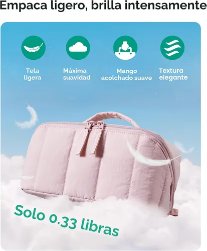 Miniatura 4 de BAGSMART Bolsa de Maquillaje de Viaje para Mujeres, Estuche Cosmético Portátil Resistente al Agua, Organizador de Maquillaje Acolchado Abultado