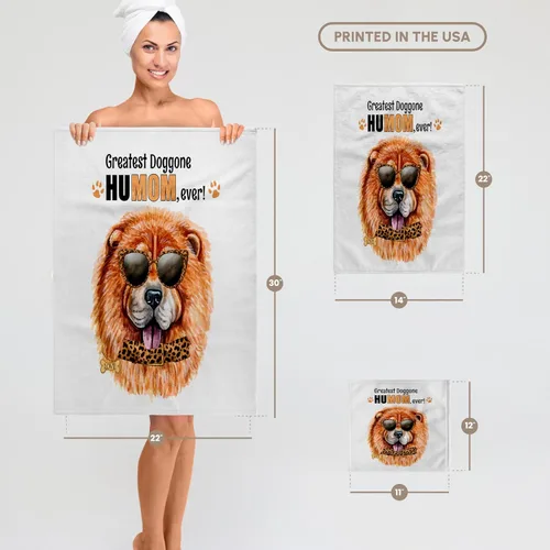 Miniatura 5 de 3dRose This Chow Chow Dog in Cheetah Print is for the Dog Mom on Mothers Day 11x12 Wash Cloth for Face and Body
