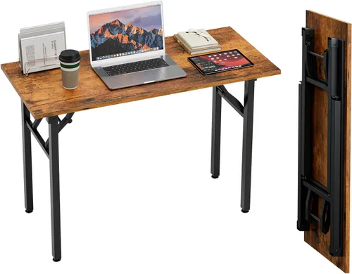 Miniatura 35 de TEMI Mesa de Computadora Pequeña Mesa Plegable - Escritorio de Oficina Plegable de 35.8", Sin Ensamblaje, Perfecto para Espacios Pequeños