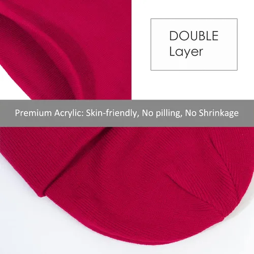 Miniatura 5 de Muryobao Paquete de 2 gorros de punto cálidos para mujer de invierno suaves elásticos para clima frío
