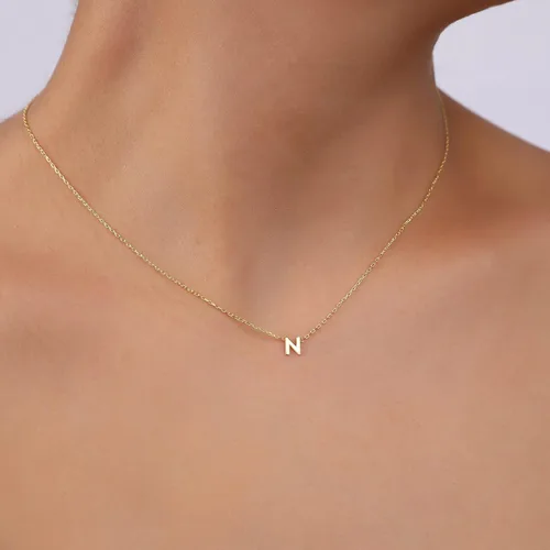 Miniatura 2 de Initial Necklaces for Women, 14k Gold Plated Dainty Gold Letter Necklace Personalized Tiny Initial Pendant Necklace Monogram Cute Letter Name Choker