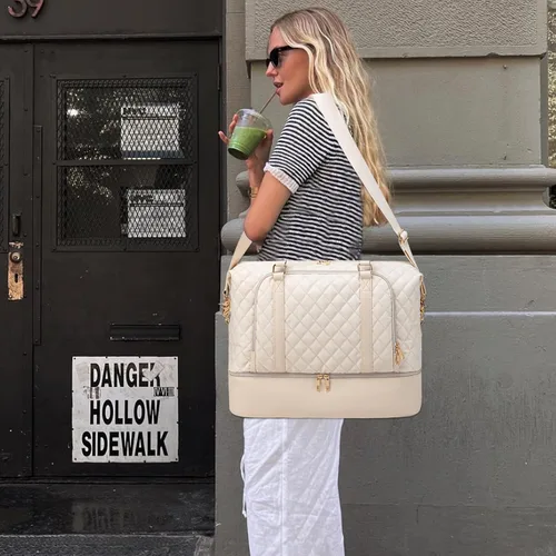 Miniatura 47 de CAMTOP - Bolsa de viaje de fin de semana para mujer, bolsa de lona con espacio para laptop de15.6 pulgadas