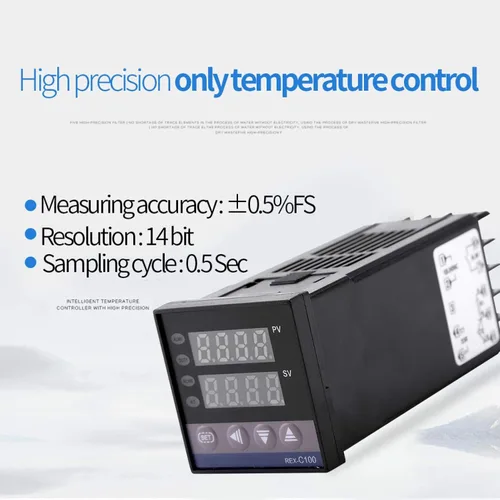 Miniatura 5 de Jeanoko Controlador de temperatura PID digital AC110V-240V, interruptor de control de temperatura de pantalla LED REX-C100, ampliamente aplicado a