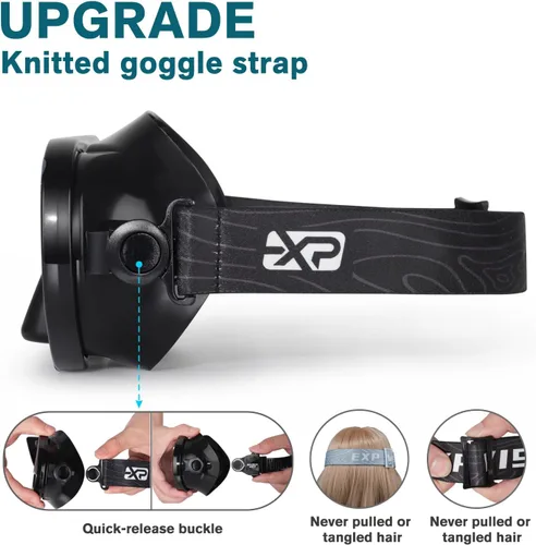 Miniatura 6 de Máscara de buceo para adultos – Máscara de natación antivaho, gafas de natación de visión amplia con cubierta para la nariz, gafas de esnórquel