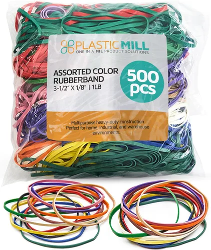 Miniatura 6 de PlasticMill Bandas de goma verde oscuro tamaño 33 (3 1/2" x 1/8") - #33 Bandas de goma de colores suministros de oficina - Bandas fuertes