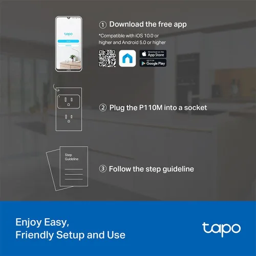 Miniatura 11 de TP-Link Tapo Enchufe inteligente Mini, Compatible con Matter, Compatible con Alexa, Google Home y Samsung SmartThings, Monitoreo de energía, 15A