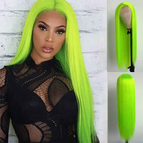 Miniatura 17 de Aubree Peluca de encaje frontal rubio 613, cabello largo y lacio, resistente al calor, fibra rubia, pelucas sintéticas sin pegamento, predepiladas