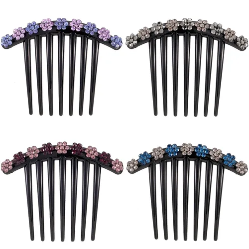 Miniatura 10 de Peine lateral de perlas para mujer, peines de pelo con diamantes de imitación, 7 dientes, accesorios de cristal vintage, accesorios para tocados