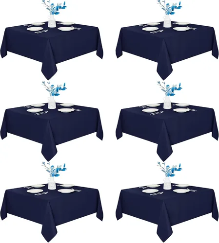 Miniatura 62 de Fitable - Paquete de 6 manteles redondos blancos - 120 pulgadas de diámetro - Manteles resistentes a las manchas y lavables, manteles de poliéster