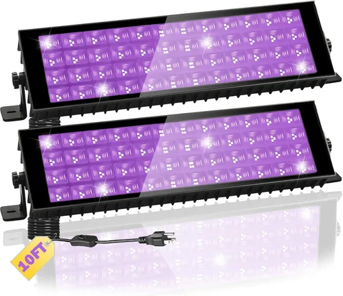 Miniatura 8 de Luz negra de 120 W, barra de luz negra LED con cable de 10 pies, brilla en la oscuridad, para fiesta brillante, decoración de neón, pintura