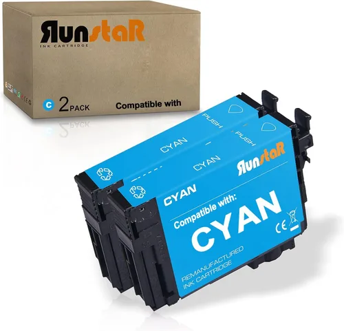 Run Star 2 paquetes remanufacturados para 802XL T802XL cartucho de tinta cian repuesto para Epson 802XL T802XL uso para impresora Epson Workforce