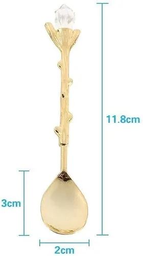 Miniatura 5 de Juego de 6 cucharas de café vintage, mini cuchara dorada para servir postre para helado y bar en casa, 4.5 x 0.7 pulgadas