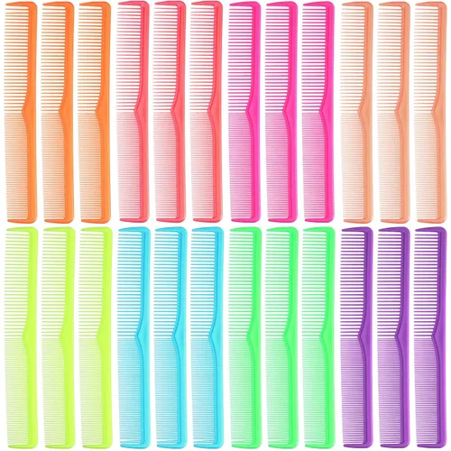 Meanplan 24 peines profesionales de peluquería para peluquería de fibra de carbono, dientes anchos y finos, pelo multiusos para hombres y mujeres