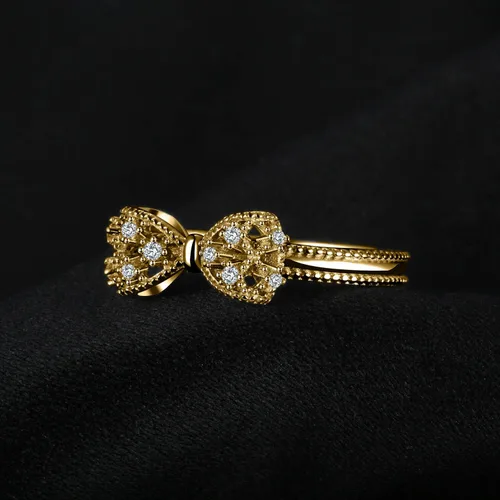 Miniatura 39 de JewelryPalace - Anillos de plata de ley 925 chapados en oro rosa, amarillo o blanco de 14 K para mujer, de compromiso, con circonia cúbica, de boda