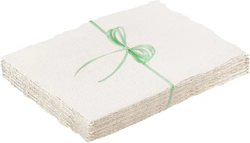 50 hojas de papel con borde irregular 4 x 6 pulgadas, 160 g/m² Papel hecho a mano, papel para acuarela rugoso/texturizado para invitaciones de boda,