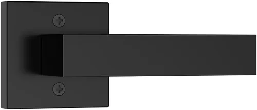 Miniatura 22 de Estmoon Paquete de 2 palancas de puerta de paso, pomos de puerta negros mate, manijas de puerta cuadradas para interiores, palancas resistentes sin