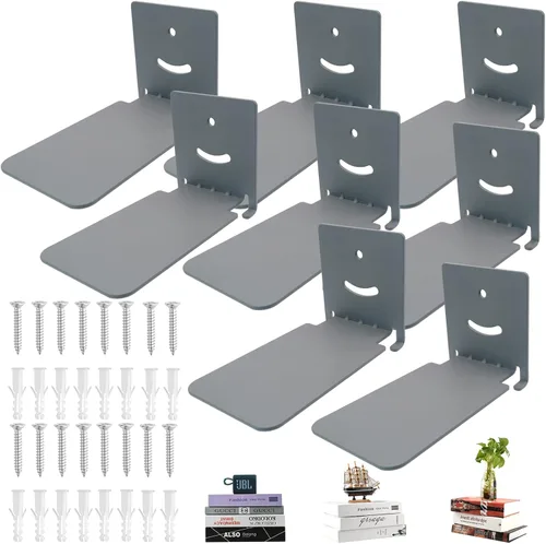 Miniatura 11 de Estantes flotantes invisibles para montaje en pared, organizadores de libros de alta resistencia, estantes de almacenamiento de hierro
