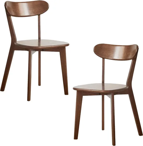 Miniatura 10 de Silla de comedor de madera maciza blanca, silla de comedor de roble de grado FAS individual, respaldo curvado resistente y diseño exterior de pata
