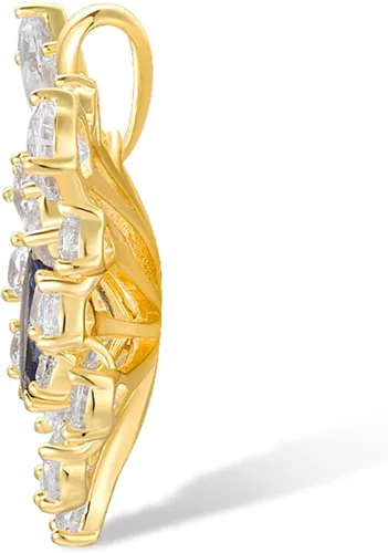 Miniatura 2 de Santuzza Colgante de circonita cúbica blanca con forma de flor de plata de ley 925 para mujer