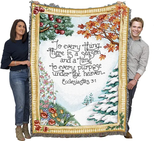 Miniatura 13 de Pure Country Weavers Great is Thy Faithfulness Blanket - Escrituras - Lamentaciones 3:23 - Tapiz cuadrado para regalo de regazo tejido de algodón