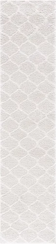 Miniatura 43 de SAFAVIEH Tahoe Shag Collection - Alfombra para pasillo, 2 x 9 pies, color beige y blanco, diseño de enrejado, no desprende pelusa y de fácil