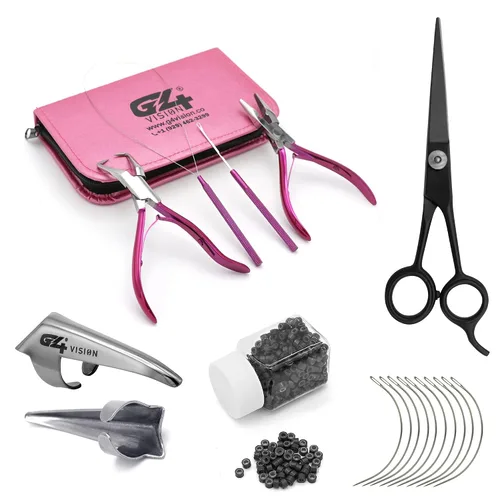 Miniatura 13 de Kit de herramientas profesionales para extensiones de cabello y cuentas, juego de alicates para quitar cuentas (4 piezas) I-Link Micro Ring Loop