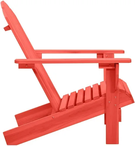 Miniatura 4 de Silla Adirondack de patio, muebles de exterior, juego de playa, muebles de porche, silla de descanso adecuada para patio, conciertos, camping, Rojo