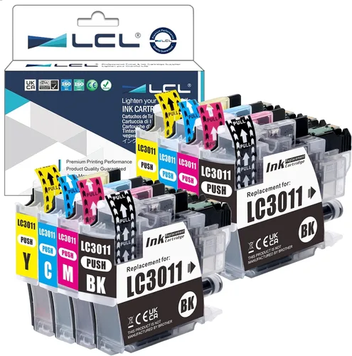 LCL Cartucho de tinta de repuesto compatible para Brother LC3011 LC-3011 LC3011BK LC30113PKS LC-3011BK LC3011C LC3011M LC3011Y MFC-J491DW MFC-J497DW
