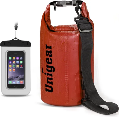 Miniatura 18 de Bolsa seca Unigear impermeable, 2L/5L/10L/20L/30L/40L, Bolsas flotantes y ligeras para kayak, navegación, pesca, natación y camping con funda 3-Gris