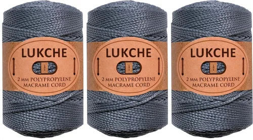 Cordón de macramé de poliéster de 0.059-0.079 in, 3 madejas (3 x 153 yardas), cuerda de macramé 100% polipropileno de alta calidad, bolsa de macramé