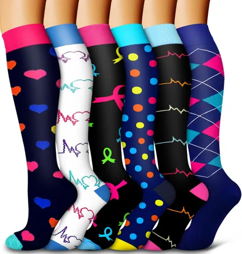 Miniatura 51 de 6 Pack Copper Compression Socks for Women and Men Circulation-Best Support for Medical, Running,Nursing,Athletic