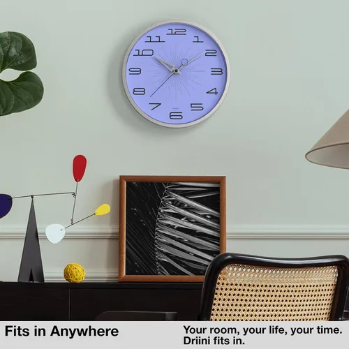 Miniatura 6 de Driini Reloj de pared moderno de mediados de siglo (12 pulgadas), reloj de pared retro silencioso sin tictac para sala de estar, cocina o baño