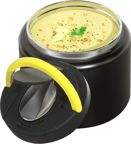Miniatura 2 de Termo de 11.8 oz para Alimentos Calientes, Termo para Sopa de Acero Inoxidable, Contenedor de Comida Caliente con Cuchara Plegable, Tapa Abatible