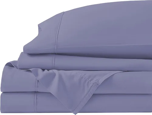 Miniatura 15 de Juego de cama de 5 piezas, 100% algodón egipcio de 600 hilos, fundas de almohada y sábana bajera con bolsillo extra profundo, ropa de cama suave