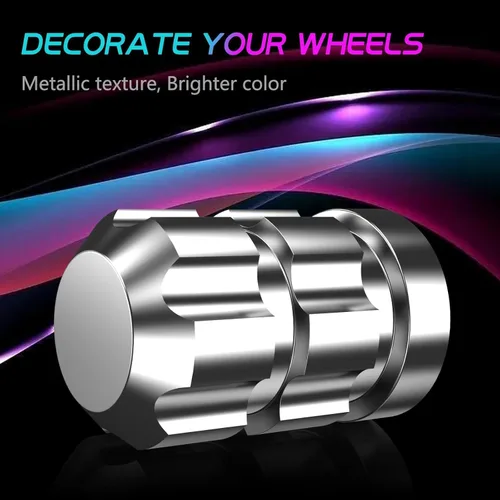 Miniatura 2 de Aluminum Tire Valve Stem Caps for Lynk, Anti-Rust Tires Air Valve Cap Stem Covers Corrosion-Resistant Automotive Exterior Accessories,L-Silver/F