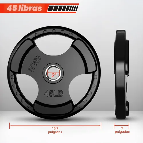 Miniatura 2 de RitFit Weight Plates for Barbell, 2-Inch Olympic Rubber Grip Plates for Weightlifting and Strength Training in Home & Gym, Single, Pair and Sets