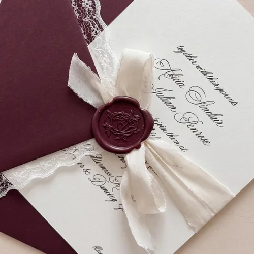 Miniatura 3 de UNIQOOO - Barras de cera para sello de pistola de pegamento tono joya rubí marsala rojo para sello de cera - Ideal para invitaciones de boda, sobres