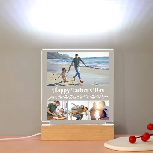 Miniatura 5 de WSYEAR Regalos Personalizados del Día del Padre y Cumpleaños para Papá de Esposa e Hija, Regalos Personalizados para Papá de Hijo e Hijos, Placa